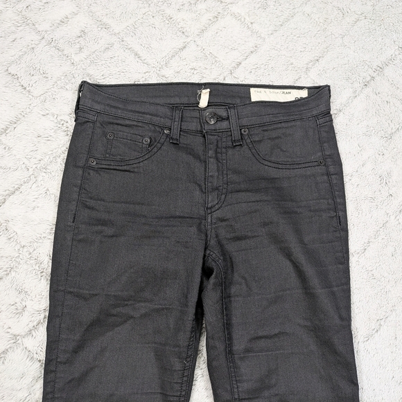 Rag & Bone Jeans Women's 27 Black Leggings Shoreditch Sleek Low-Rise 30” - Picture 2 of 10